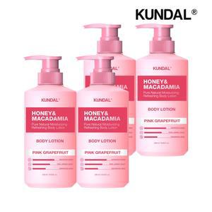 쿤달 허니 앤 마카다미아 퓨어 바디로션 핑크그레이프프룻 500ml x4개