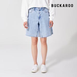 [버커루]여성 5부 루즈핏 연청 쇼츠(B212DP934P)