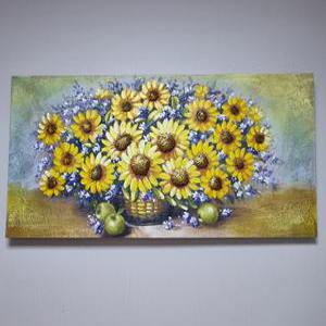 돈 들어 오는 그림 해바라기 유화 대형 120x60cm 거실 인테리어 액자 개업  가게오픈선물