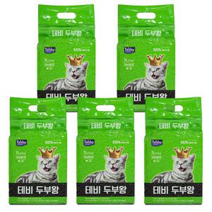 테비 두부왕 두부모래 7L X 5개(가는입자)녹차 고양이모래