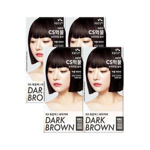[꽃을든남자] CS먹물 프리미엄 헤어 칼라크림 새치커버용 염색약 N3 흑갈색 x 4개