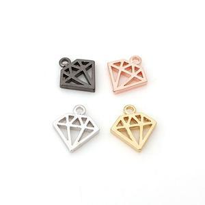 비즈아이 [7068-01]메탈펜던트 라인다이아몬드 11x12mm ,1개
