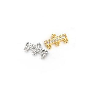 비즈아이 [7673-11]큐빅펜던트 스톤연결바 3고리 10x16 Crystal ,1개