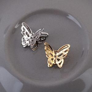 비즈아이 [7311-11]메탈펜던트 모빌나비양고리 12x11mm ,1개