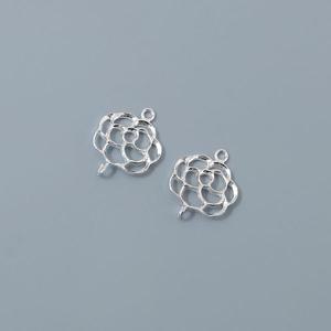 비즈아이 [8-502-17]순은펜던트 장미라인양고리 11x14mm 실버925 ,1개
