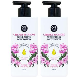 온더바디 체리블라썸 바디로션 체리 400ml 2개 , 수분 모든피부 펌프형