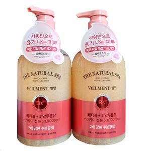 온더바디 벨먼 내추럴 스파 수분광채 사해소금 스크럽 바디워시 블랙로즈향 600g 2개