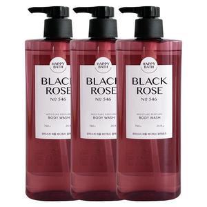 해피바스 모이스처 퍼퓸 블랙로즈 바디워시 760g x3