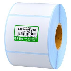 북원라벨 아트지 70X60mm 지관40mm 바코드 롤라벨