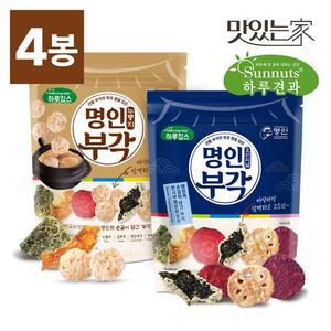 [하루견과] 명인부각 혼합 4봉 [오리지널2봉+누룽지2봉]  빠삭칩 누룽지 부각스