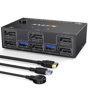 DP 듀얼 모니터 KVM 스위치 디스플레이 포트 14 8K  30Hz 4K  144Hz DP HDMI 확장 디스플레이 KVM 스위치