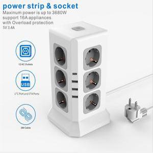 타워형 멀티탭 9구 usb 4구 포함 대용량 여행 고용량