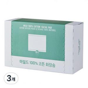 더페이스샵 데일리 마일드 100% 코튼 화장솜, 80개입, 3개