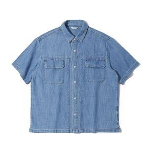 [인터크루]연청 린넨 데님 반팔셔츠 L블루 ITY2YS05ALB