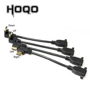 HDMI 수-암 연장 케이블 패널 마운트 나사 구멍 포함 호환 4K x 2K 숏 업 다운 앵글 90 도