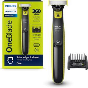 필립스 Norelco OneBlade 360 페이스  하이브리드 전기 수염 트리머  QP2724/90