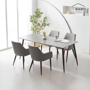 [/착불배송] 퍼스트 1800 포세린 통 세라믹 6인 식탁 세트(식탁+의자4)