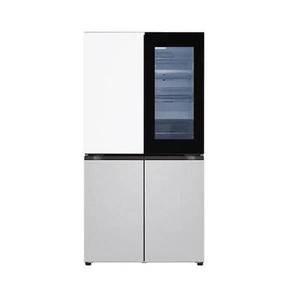 [LG] 디오스 오브제컬렉션 노크온 냉장고 T875MHR312 /용량 870ℓ/크림 화이트 /크림 그레이