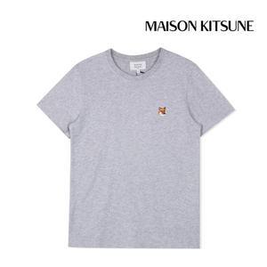 메종키츠네 반팔티셔츠 폭스 헤드 패치 레귤러 여성 라이트그레이 멜란지 LW00105KJ0008-H120