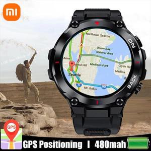 혈당스마트워치샤오미 GPS 위치 스마트 워치, 군용 야외 스포츠 피트니스 수영 팔찌, 통화 알림, 심박수 모
