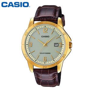 카시오 시계 MTP-VS02GL-9A 남성용 손목시계 태양광충전 솔라파워 가죽밴드 CASIO 정품