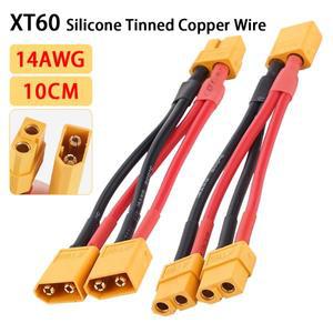 XT60 병렬 배터리 커넥터 암수 케이블 이중 확장 Y 분배기 충전기 모터용 양방향 14AWG 실리콘 와이어