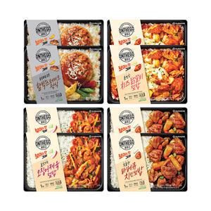 아워홈 온더고 함박스테이크정식 290g+춘천식 치즈닭갈비 덮밥 290g+불맛가득 오징어제육 덮밥 290g+숯불향 바베큐치킨덮밥 341g 각 2개 (총 8개)