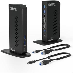 Plugable 버티컬 도킹 스테이션 멀티포트 USB 3.0 USB C 듀얼 4K 디스플레이