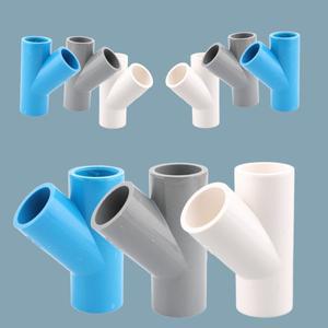 PVC 파이프 3 방향 커넥터, 정원 관개 수도관 Y 어댑터, 어항 조인트, 45 도 20mm, 25mm, 32mm, 40mm, 50mm