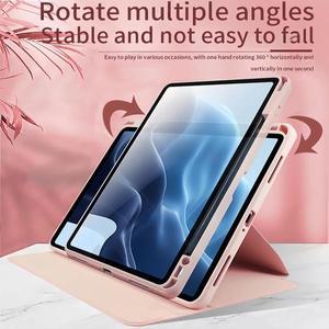 삼성 갤럭시 탭 S6 라이트 10.4 인치P610 학위 자기 회전 Funda 태블릿 케이스 연필 홀더