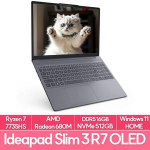 레노버 아이디어패드 Slim3 R7 OLED 램브란트R 램8G+8G추가 NVMe512G WIN11 가성비 노트북 추천 EU