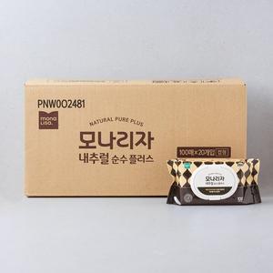모나리자 내추럴 플러스 물티슈 100매*20팩 (캡형)