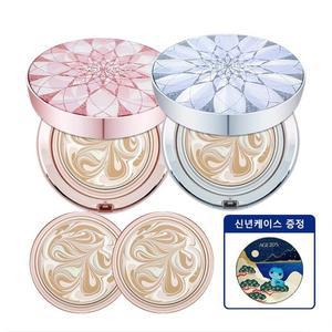 에이지20s 팩트 더블루밍 홈쇼핑  21호 본품 2개(핑크블루)+리필2개+신년케이스