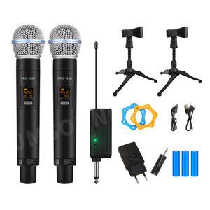 무선마이크 2채널 핸드+핸드 PRO-1200 송수신 올인원 C타입 충전 900Mhz 가변형 무선2채널