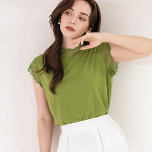 컬러드 메쉬 배색 나시 티셔츠