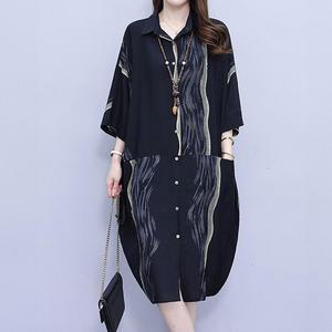 [퀸이즈][퀸이즈] 티페 빅사이즈 나염 버튼 셔츠 원피스