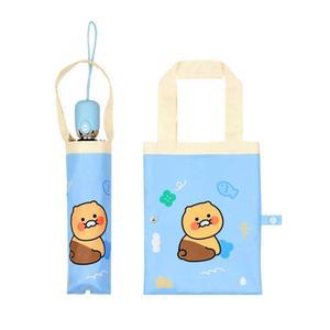 카카오프렌즈 포인트 3단 접이식 원터치 자동 우산 춘식이 파우치포함