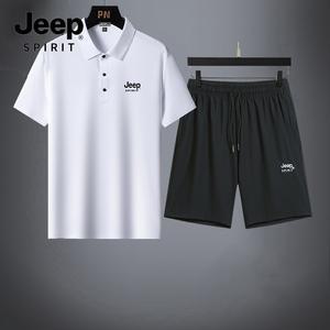 JEEP SPIRIT 여름 아이스실크 남자 반팔 반바지 짐웨어 운동복세트