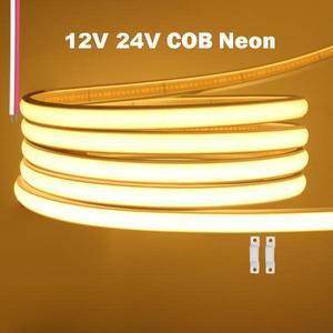 방수 COB 네온 Led 스트립 빛 12V 24V 320LED/m 선형 조명 IP67 유연
