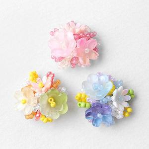 비즈아이 [7403-07]비즈펜던트 핸드메이드 꽃 코사지 약22mm ,1개