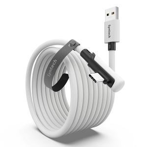 PCVR용 Syntech 링크 케이블 16FT, Oculus/Quest 3/Meta Quest 3S, Quest2/Pro/Pico 4/Ultra 액세서리 및 PC/SteamVR, 고속 PC 데이터 전송, USB 3.0에서 C 케이블로 VR 헤드셋 지원