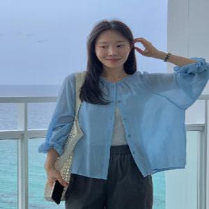 펄링버튼 린넨 썸머 블라우스 가디건 (3color)