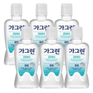 가그린 제로 구강청결제 250ml x 6개가글 가정용가 사무 실가 덴티가 입안가 안크리너
