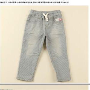 스트라이프 배기 데님 팬츠  KN2DPU753