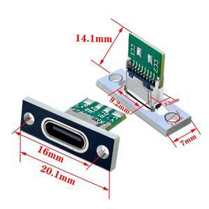 2/5/10pcs 6Pin USB C 암 커넥터 패널 마운트 잭 TYPE-C CC1/2 고정 도금이있는 솔더 와이어 유형 소켓의