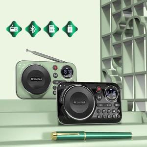 SanSui F21 휴대용 블루투스 스피커 FM 라디오 70MHz-108MHz 지원 FLAC APE TF 카드 USB 야외 음악 플레이