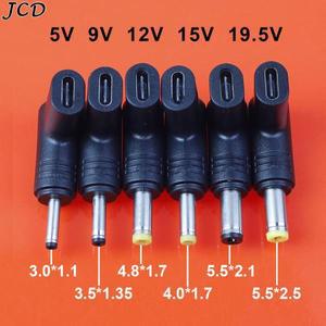 JCD C타입 DC 전원 어댑터 잭 커넥터, USB C to 범용 충전 컨버터 1 개, 5V, 9V, 12V, 19V