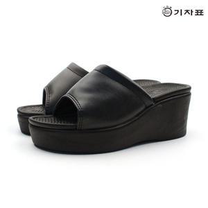 [기차표] 아모스하이 여성슬리퍼 키높이 슬리퍼 굽6cm 블랙
