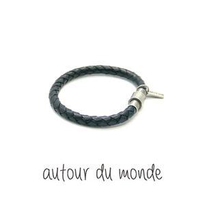 [오뜨르뒤몽드]classic leather men bracelet (black)
