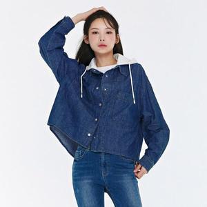 [하프클럽/체이스컬트]여성 후드 탈부착 데님 셔츠-CARG5461B0D